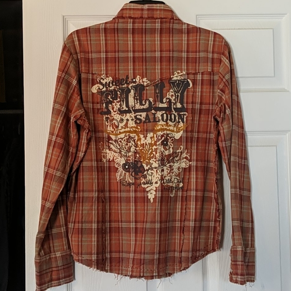 Vintage flannel.  Purchased at a western boutique. - Picture 3 of 4